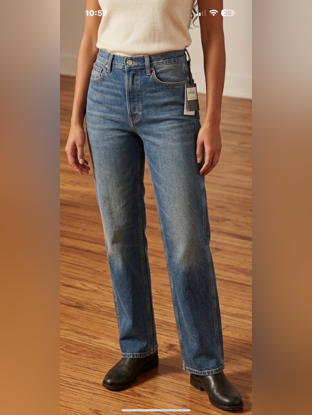 Re/Done Blue Distressed High Rise Loose Jeans NWT Currently $295 on revolve
